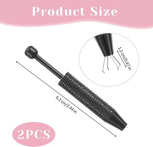 2 Pcs Piercing Ball Grabber Tool, Mini Grabber Pen Stainless Steel 4 Prongs Claw Tweezers IC Chips Grabbers Claw Holder Electronic Component Jewel Diamond Pearls Gem Tweezers(Black, Brown) in Saudi Arabia