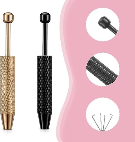 2 Pcs Piercing Ball Grabber Tool, Mini Grabber Pen Stainless Steel 4 Prongs Claw Tweezers IC Chips Grabbers Claw Holder Electronic Component Jewel Diamond Pearls Gem Tweezers(Black, Brown) in Saudi Arabia