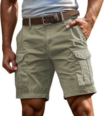 Cargo Pants for Men Slim Fit Elastic Hiking Shorts Summer Above Knee Outdoor Cargo Shorts Multi Pockets Pull On Pants in Saudi Arabia