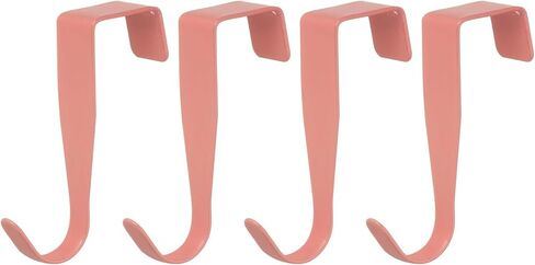Over The Door Hook,4 Pack - Carbon Steel Cabinet Door Single Hooks, Metal Door Hanger for Home Kitchen Decoration (Red) in Saudi Arabia