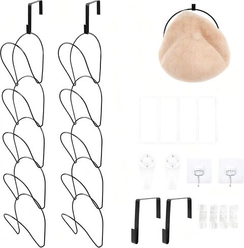10 Piece Set Wig Organizer for Multiple Wigs, Saves Space, Used for Storing Wigs Behind Doors, Wardrobes, Walls, Bathroom Wig Hanger Wig Storage (White) in Saudi Arabia