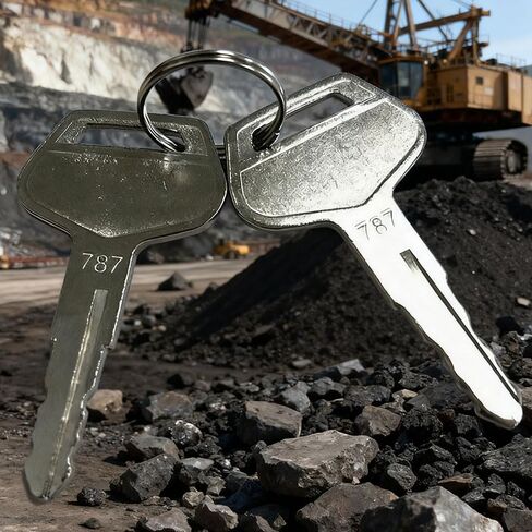 Excavator Ignition Key 787, Compatible with Komatsu PC60 PC70 PC80 PC130 PC200 PC300 PC360 PC400, Silver Metal, 1.38 Inch Length,2 Pack in Saudi Arabia