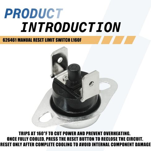 2-Pack 626461 مفتاح إعادة الضبط اليدوي L160F متوافق مع Nordyne in Kuwait