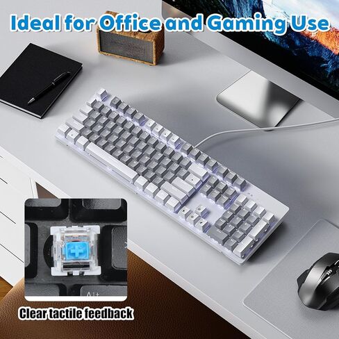 Ptwola 32 Pcs Blue Mechanical Keyboard Switches 3 Pin Clicky Keyboard Switches Dustproof Key switches DIY Replacement Kit with Switch Puller and Brush for Gamers Gaming Keyboards Computer Accessories in Saudi Arabia