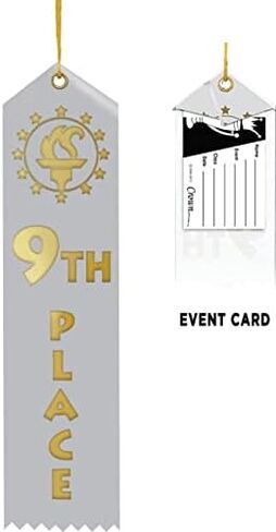 Crown Awards Place Ribbon, 2" x 8" 9th Place Award Ribbon, 25 Pack Prime in Saudi Arabia