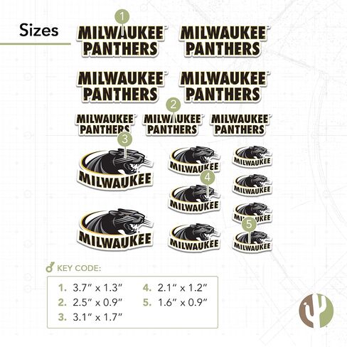 Desert Cactus University of Wisconsin Milwaukee Sticker Panthers Sticker Vinyl Decals Laptop Water Bottle Car Scrapbook Sheet T1 (Type 1-1) in Saudi Arabia