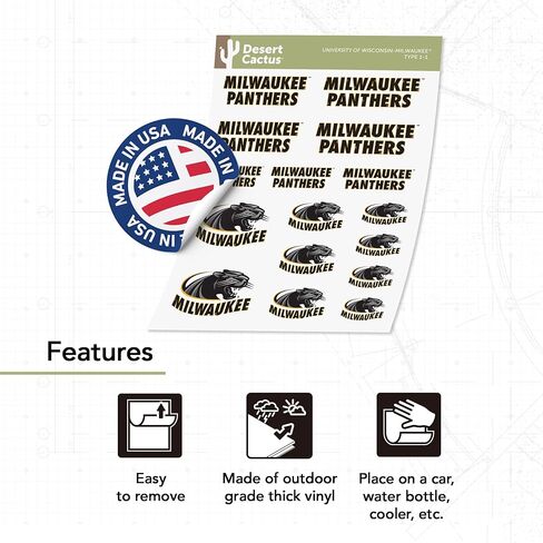 Desert Cactus University of Wisconsin Milwaukee Sticker Panthers Sticker Vinyl Decals Laptop Water Bottle Car Scrapbook Sheet T1 (Type 1-1) in Saudi Arabia