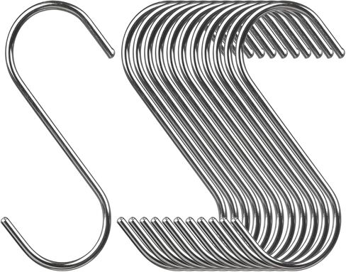 Extra Long S Hook Heavy Duty for Hanging Plants Bird Feeders Stainless Steel (11.8inch/12pack) in Saudi Arabia