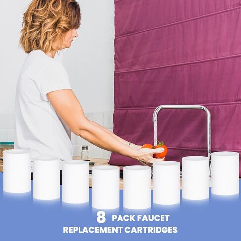 8 Pcs Faucet Filter Purifier Replacement for Bathroom Sink/Kitchen Sink with PP Cotton for Faucet Extender Faucet Water Filter Improve Water Quality Filter Sediment Rust Insect Eggs in Saudi Arabia