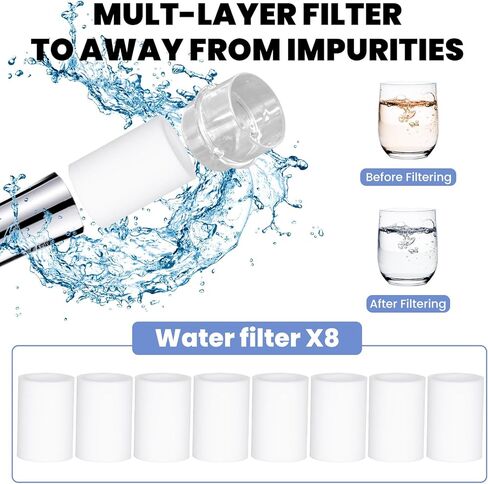 8 Pcs Faucet Filter Purifier Replacement for Bathroom Sink/Kitchen Sink with PP Cotton for Faucet Extender Faucet Water Filter Improve Water Quality Filter Sediment Rust Insect Eggs in Saudi Arabia