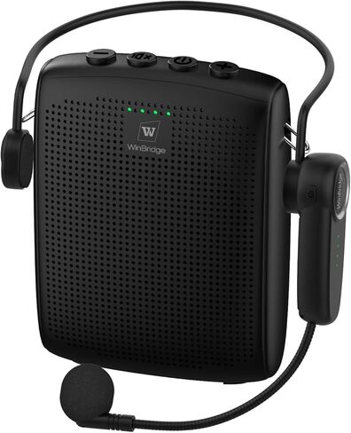 WinBridge Bluetooth Voice Amplifier for Teachers, Wireless Voice Amplifier with Bluetooth Headset Microphone, Portable Megaphone Speaker Headset System, Teacher Must Haves 15W/1500mAh WB002 in Saudi Arabia