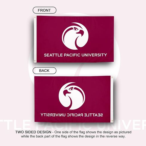 Desert Cactus Seattle Pacific University SPU Flag - 3 x 5 Feet Falcons Banner, Indoor/Outdoor Durable Fabric, 100% Polyester Design (Style 1) in Saudi Arabia