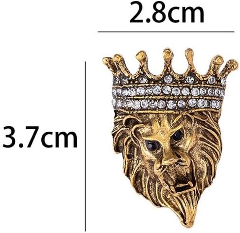 Ximimark 2 pcs Elegant Crystal Lion Head Lapel Pin for Men and Women - Perfect for Suit, Shirt, and Collar - Unique Jewelry Accessory in Saudi Arabia