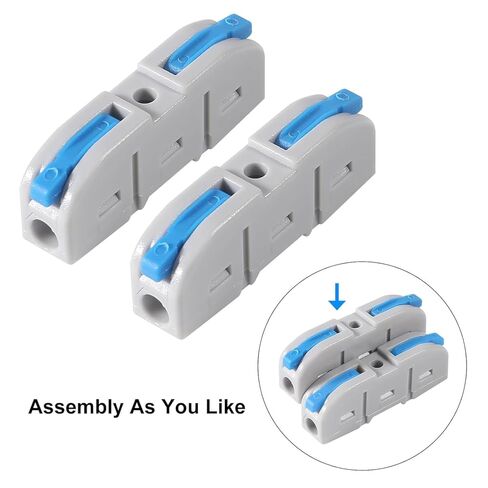 60 Pcs 1 in 1 Out Quick Lever Wire Connectors Conductor Compact Connectors Connect Splicing 28-12 AWG Electrical Wire Terminals Blue/Orange for Compact Inline Terminals Circuit Splices in Saudi Arabia