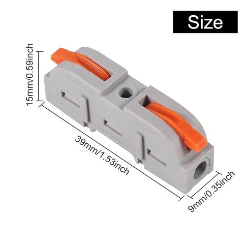 60 Pcs 1 in 1 Out Quick Lever Wire Connectors Conductor Compact Connectors Connect Splicing 28-12 AWG Electrical Wire Terminals Blue/Orange for Compact Inline Terminals Circuit Splices in Saudi Arabia