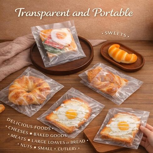 Marspark 2000 Pcs High Density Saddle Bags 6.5 Inch x 7 Inch Disposable Fold Top Sandwich Bags HDPE Portion Deli Food Storage with Perforation Flip-top Closure for Packaging Cheese Bakery Deli Takeout in Saudi Arabia