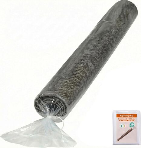 1 PC Plastic Rug Storage Bag for Moving, 4 Mil Heavy Duty Reusable Rug Shipping Bag, Fit Rolled Carpet Up to 9 x 12 Feet, Waterproof Clear Rugs Cover Protector, 130 x 26 Inches in Saudi Arabia
