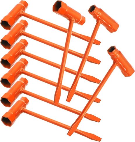Okllen 9 Pack Chainsaw Scrench, T-Wrench Spanner Tool 13 by 19 mm (1/2x3/4inch), Combination Screwdriver and Wrench Adjustment Tool for Saws Chains Nuts Spark Plug, Orange in Saudi Arabia