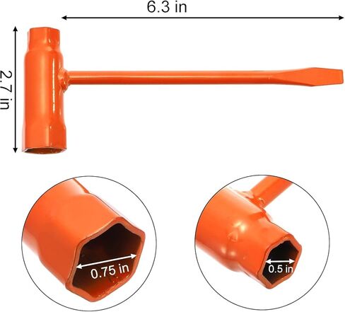 Okllen 9 Pack Chainsaw Scrench, T-Wrench Spanner Tool 13 by 19 mm (1/2x3/4inch), Combination Screwdriver and Wrench Adjustment Tool for Saws Chains Nuts Spark Plug, Orange in Saudi Arabia