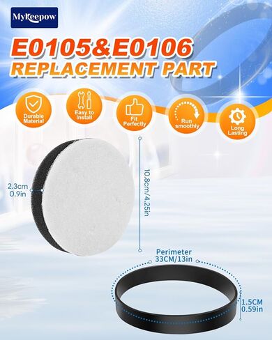 أحزمة تفريغ E0105 متوافقة مع مكنسة كهربائية مستقيمة مدمجة بدون كيس من Eureka NEU100 NEU102 Airspeed، 3 عبوات in Saudi Arabia