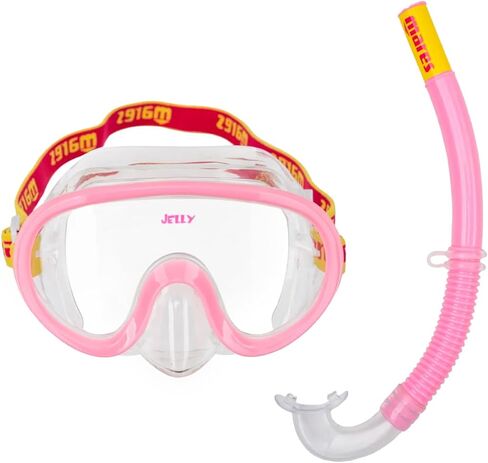 Mares Kids' Combo Jelly Snorkeling Gear Set, Soft Adjustable Silicone Mask & Ergonomic Flexible Snorkel for Ages 4-7, 411797 in Saudi Arabia