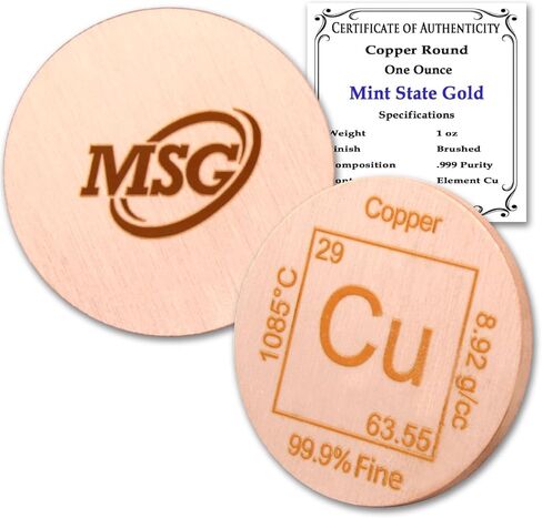 1 oz Copper Bar (Flat Style) .999 Pure Bullion with Periodic Table Element Design (1) in Saudi Arabia