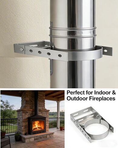 wall support304Stainless Steel Adjustable Wall Bracket, 8 Inch Wall Support Bracket for Wood Stove Pipe,6" Double Wall Chimney Pipe, Fireplace Pipe Wall Bracket,Chimney Pipe Holder in Saudi Arabia
