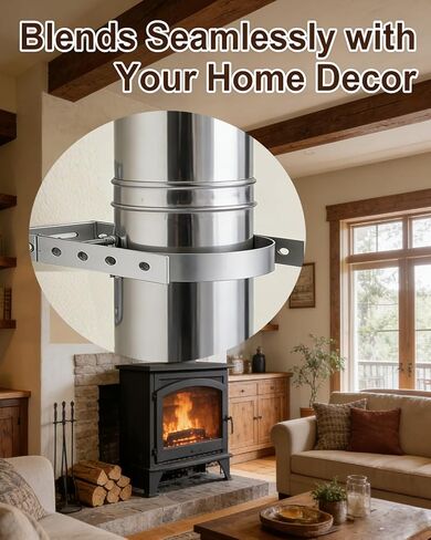 wall support304Stainless Steel Adjustable Wall Bracket, 8 Inch Wall Support Bracket for Wood Stove Pipe,6" Double Wall Chimney Pipe, Fireplace Pipe Wall Bracket,Chimney Pipe Holder in Saudi Arabia