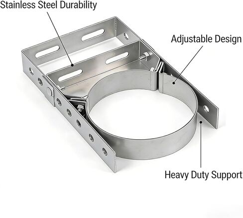 wall support304Stainless Steel Adjustable Wall Bracket, 8 Inch Wall Support Bracket for Wood Stove Pipe,6" Double Wall Chimney Pipe, Fireplace Pipe Wall Bracket,Chimney Pipe Holder in Saudi Arabia