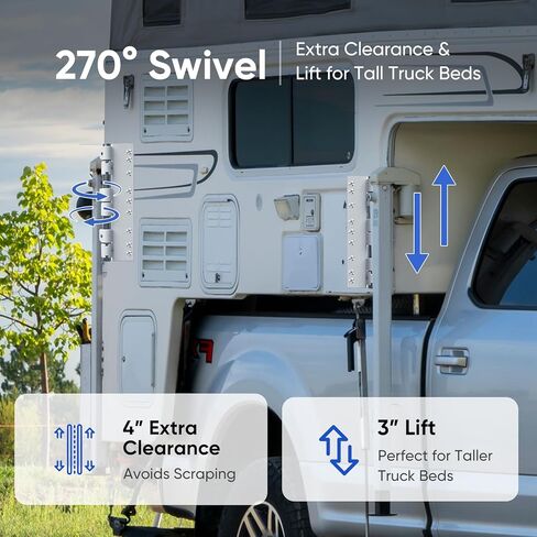 دعامات تمديد Swing Away RV، موديل 55721، أجهزة تركيب العربة لمقبس المرافق (أسود) in Kuwait