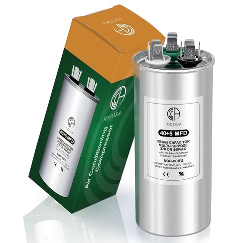 40+5μf ±5% 40/5 MFD 370/440 VAC 50/60Hz CBB65 Dual Run Start Round Capacitor for Condenser Straight Cool, AC Unit Fan Motor Start, Heat Pump, Air Conditioner, Pool Pump in Kuwait