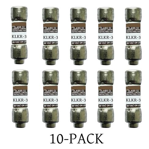10-Pack New KLKR-3 KLKR-3A KLKR003 600Vac Fast Acting Fuse,KLKR-3A Current Limiting Class CC Rejection Cartridge Fuses in Kuwait