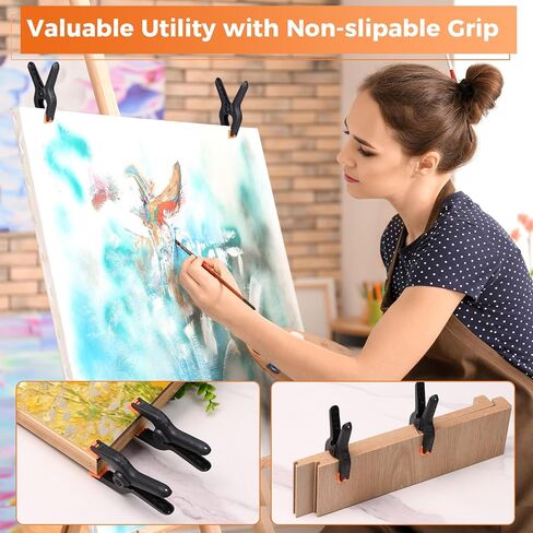 Heavy Duty Spring Clamps, 3.7 Inch Small Heavy Duty Clip with 1.6 Inch Jaw Opening, Non-Slip Handle, Strong Grip Clips for Woodworking, Photography, Crafting, and DIY Projects (12 pack) in Saudi Arabia