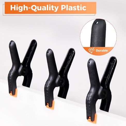 Heavy Duty Spring Clamps, 3.7 Inch Small Heavy Duty Clip with 1.6 Inch Jaw Opening, Non-Slip Handle, Strong Grip Clips for Woodworking, Photography, Crafting, and DIY Projects (12 pack) in Saudi Arabia
