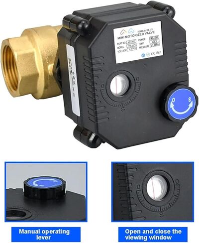 1/2 Inch Brass Electrical Ball Valve With Manual Switch DC12v DC24v Motorized Valves 1Pcs(DC12V_CR03) in Saudi Arabia