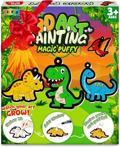 Z1ZZ Aqua Puffs 3D Art-Craft Kit - مجموعة الطلاء السحري Aqua Art، لوحة مائية خالية من الفوضى للأطفال من سن 4 5 6 7 8 9 للأولاد والبنات DlY Color Activity هدية إبداعية لألعاب عيد الميلاد في الفصل الدراسي in Kuwait
