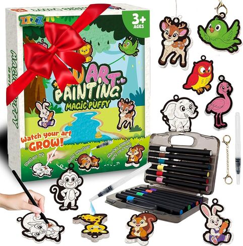 Z1ZZ Aqua Puffs 3D Art-Craft Kit - مجموعة الطلاء السحري Aqua Art، لوحة مائية خالية من الفوضى للأطفال من سن 4 5 6 7 8 9 للأولاد والبنات DlY Color Activity هدية إبداعية لألعاب عيد الميلاد في الفصل الدراسي in Kuwait