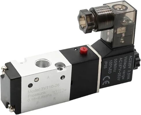Pneumatic 3/2 Way Solenoid Valve 2 Position Operated Single Electric Control 3V110-06 1Pcs(3V110-06 w SL4-01) in Saudi Arabia