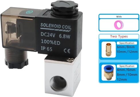 2V025-06/08 NC 1/8/1/4 Inch Solenoid Valve DC 12V 24V Pneumatic Position Coil Alloy Internal Electric AC 110V 220V 1Pcs(2V025-08 w BT6-02) in Saudi Arabia
