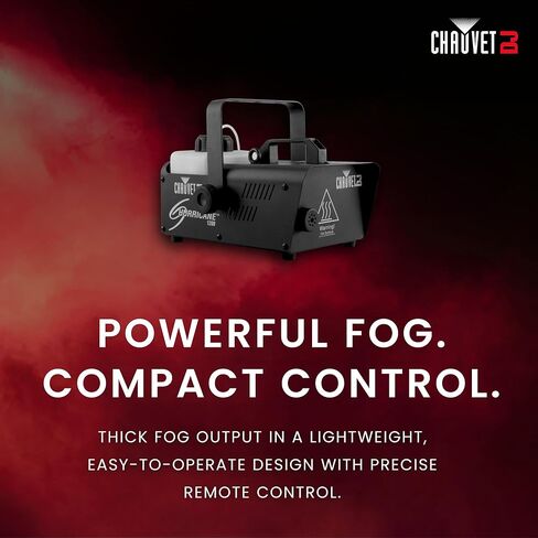 ماكينة ضباب CHAUVET DJ H1200 مدمجة وخفيفة الوزن مع جهاز تحكم بمؤقت، أسود in Kuwait