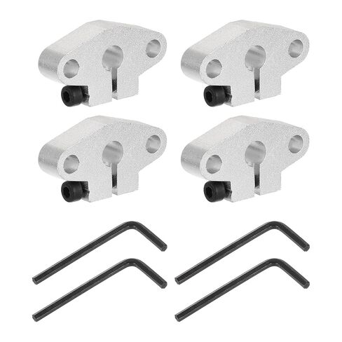 uxcell 4pcs shf10 ألومنيوم قضيب السكك الحديدية الدعم لعمود عمود قطره 10 مم ، أدلة ترشيح للسكك الحديدية الخطية لآلة CNC ، الطابعة ثلاثية الأبعاد ، معدات الأتمتة ، نغمة الفضة in Kuwait
