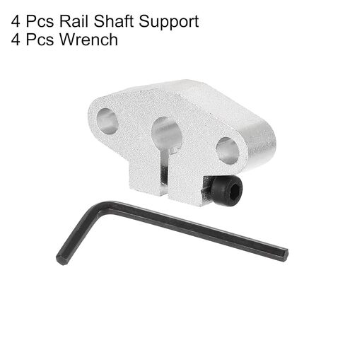 uxcell 4pcs shf10 ألومنيوم قضيب السكك الحديدية الدعم لعمود عمود قطره 10 مم ، أدلة ترشيح للسكك الحديدية الخطية لآلة CNC ، الطابعة ثلاثية الأبعاد ، معدات الأتمتة ، نغمة الفضة in Kuwait