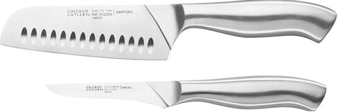 طقم سكاكين من الفولاذ المقاوم للصدأ من Chicago Cutlery Insignia مع قبضة موجهة وشفرات ومقابض من الفولاذ المقاوم للصدأ للمطبخ المنزلي والاستخدام الاحترافي in Kuwait