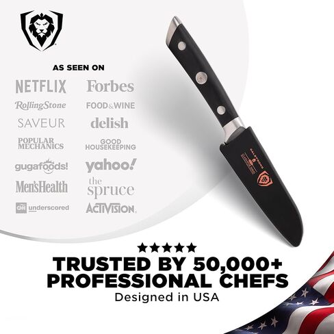 Dalstrong Paring Knife - 3.5 inch - Forged High-Carbon German Steel - Black G10 Handle - Sheath - Small Knife Fruit Vegetable Cutting Knife - Gladiator Series Elite - Razor Sharp Kitchen Knife - NSF in Saudi Arabia