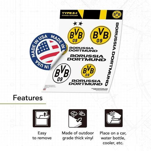 Desert Cactus Borussia Dortmund FC Sticker Decal Vinyl BVB German Germany Die Schwarzgelben Soccer Laptop Water Bottle Car Scrapbook (Type 2-1) in Saudi Arabia
