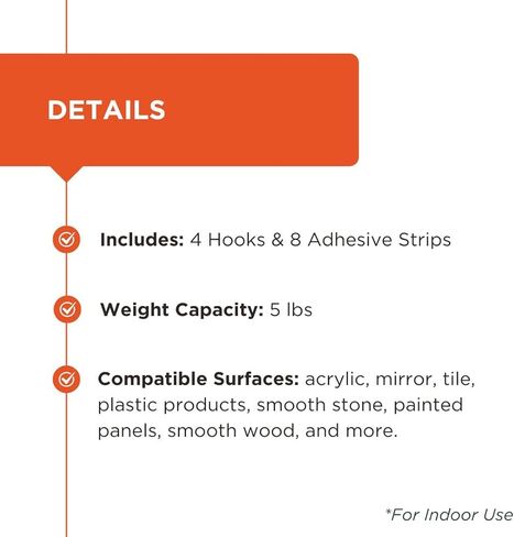 Black+Decker Solid Wall Hooks, Quick Stick Adhesive, Removeable, 4 Wall Hooks, 8 Adhesive Strips, Hang Decorations Without Damaging Walls, up to 5 lbs., White in Saudi Arabia