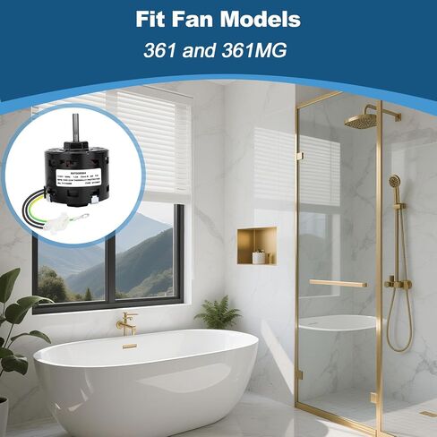 S97008584 97008584 استبدال محرك مروحة عادم الحمام بمطاط تركيب المحرك S99100412، 1550 دورة في الدقيقة، تدفق هواء مرتفع ومنخفض الضوضاء | متوافق مع مروحة التهوية 361 و361MG in Kuwait