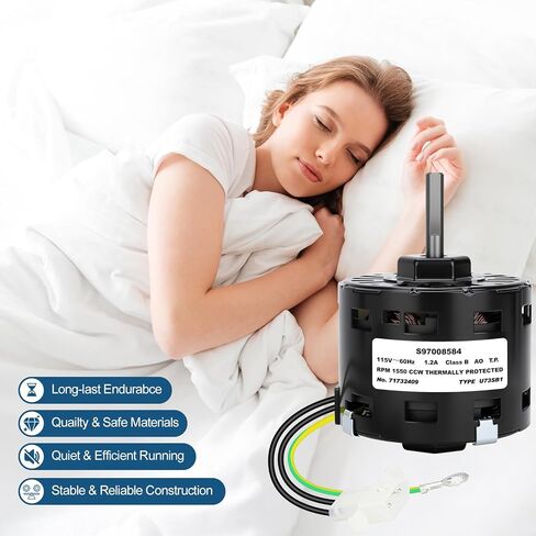 S97008584 97008584 استبدال محرك مروحة عادم الحمام بمطاط تركيب المحرك S99100412، 1550 دورة في الدقيقة، تدفق هواء مرتفع ومنخفض الضوضاء | متوافق مع مروحة التهوية 361 و361MG in Kuwait