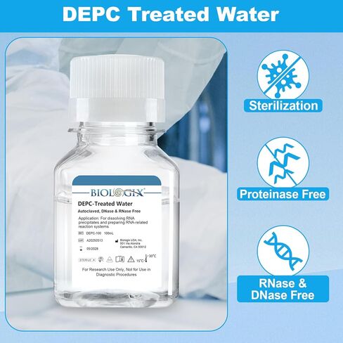 CryoKing DEPC-Treated Water, Diethylpyrocarbonate-Treated Ultrapure Water, More than 99.99% Purity, Lab-grade Purified, Sterilization, RNase & DNase Free, Proteinase Free, 100ml/Bottle in Saudi Arabia