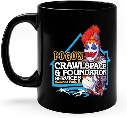 أروع القمصان على الأرض POGO'S Crawlspace & Foundation - كوب سيراميك للشاي والقهوة والقاتل المتسلسل جون واين جاسي (أسود، 11 أونصة) in Kuwait